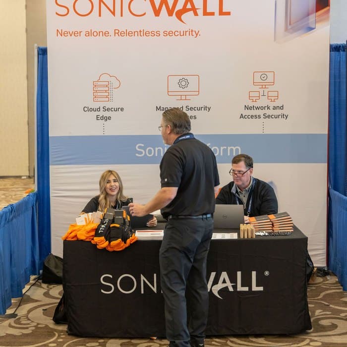 SonicWall stand at the CMIT vendor expo